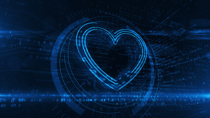 Heart love symbol abstract concept 3d illustration - obrazy, fototapety, plakaty