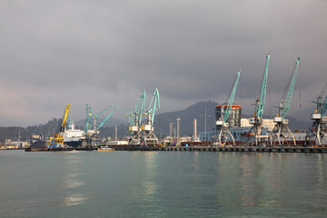 Fototapeta premium Port in Batumi. Autonomous Republic of Adjara. Georgia