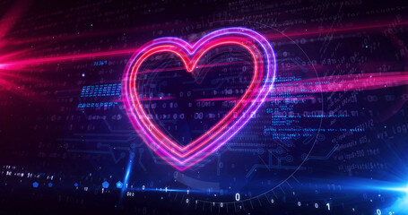 Heart love symbol abstract concept 3d illustration - obrazy, fototapety, plakaty