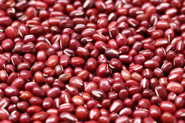 Fresh small seed of red beans background in Center focus.
