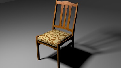 Chair in the room. 3d render