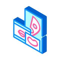 eye and lips patches isometric icon vector illustration