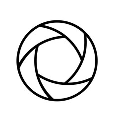 Lens icon. Vector illustration on withe background. Isolated.