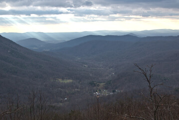 Morning light rays on the Blue Ridge Parkway