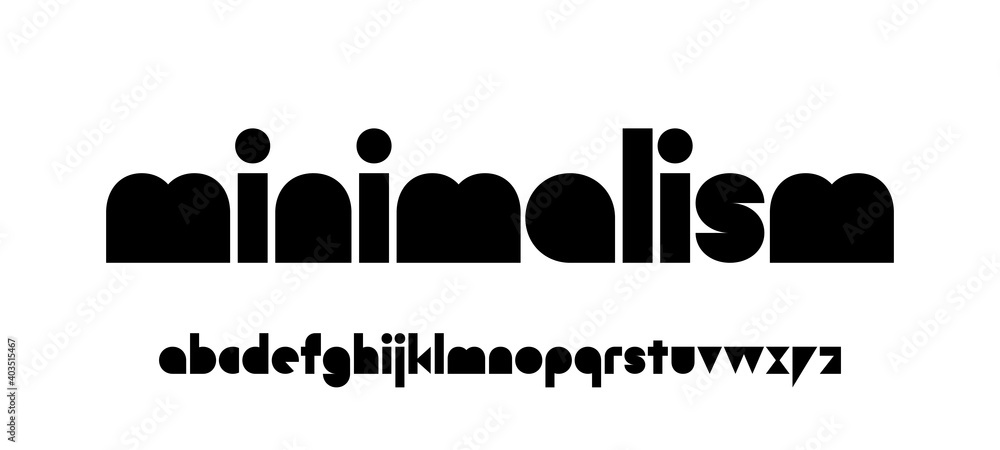 Poster Vector minimalistic modern alphabet. Stylized lowercase geometric letters. Elegant abstract font for your design and logos.