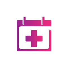 Medical check up gradient Icon. calendar and date vector illustration on white background