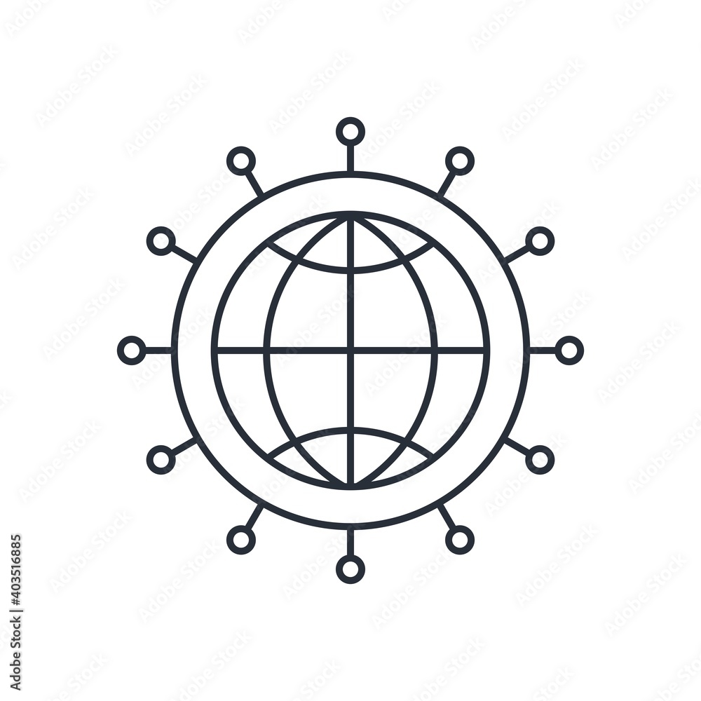 Poster planet earth and circles. internet connection browser concept. vector icon isolated on white backgro
