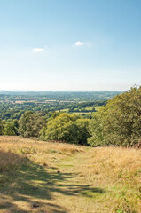 Fototapeta na wymiar Hiking in the Malvern hills of England.