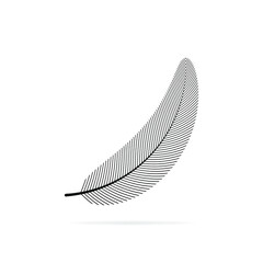 Feather icon flat style isolated on white background. Vector illustration