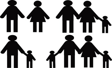 Family People Icon Set, perfect for web buttons, etc.