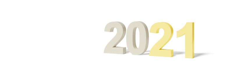 Happy New Year Background. Start in 2021. 3D illustration