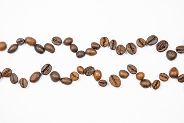 frames of coffee beans on a white background