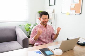Sales manager is very excited because he made a deal