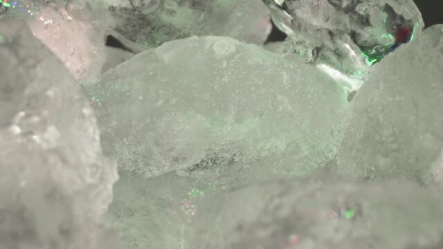 Hielo rotando en macro