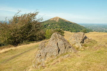 Fototapeta na wymiar Summertime landscape in the Malvern hills of England.