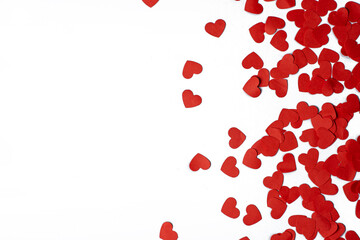 many red hearts on white background, valentine's day