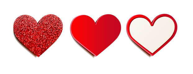 Heart label set with texture mix