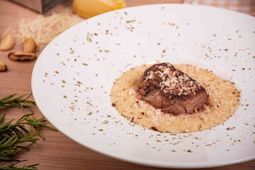Risoto de filé mignon