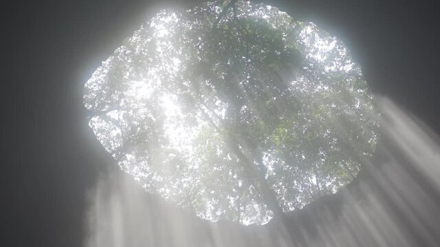 Sun Rays Shining Through Goa Jomblang