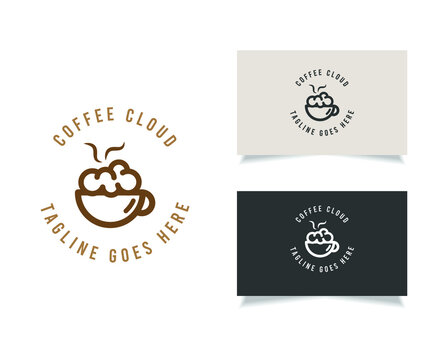 coffee and cloud logo design.