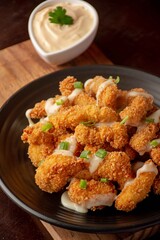 Frango / peixe empanado e frito