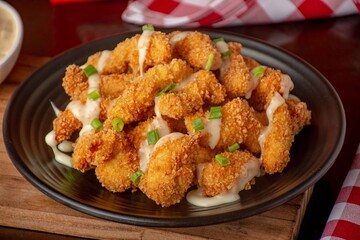 Frango / peixe empanado e frito