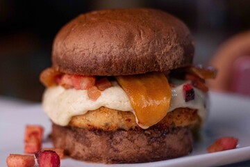 Hamburguer gourmet de alta gastronomia