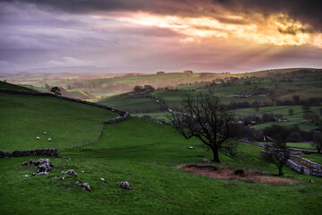 sunset in the mountains