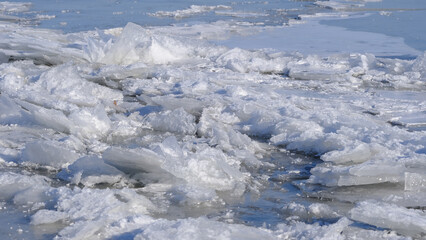 Ice on the river. Abstract background image for web design