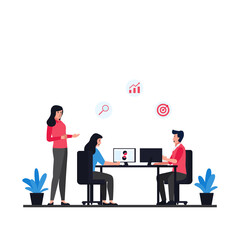 Man and woman sit on the chair and work metaphor of on the office activities.