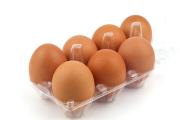 Chicken eggs isolated on white background