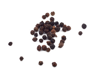 Black pepper on a white background