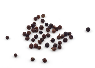Black pepper on a white background