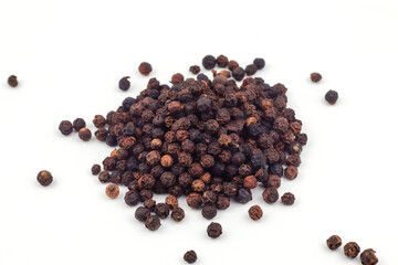 Black pepper on a white background