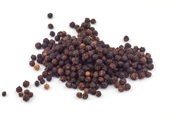 Black pepper on a white background