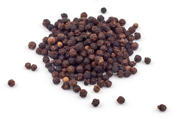 Black pepper on a white background