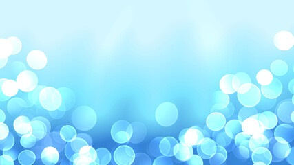 光ボケと青色と水色の抽象的な背景イメージ素材