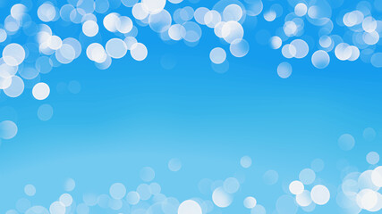 白色の玉ボケと抽象的な水色の背景イメージ素材