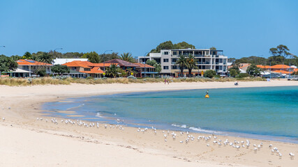 The Rockingham foreshore is a popular holiday destination for locals and tourists.