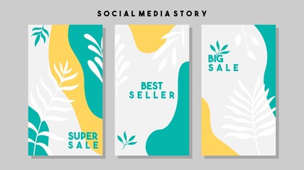 Social media pack template for discount and special offer. Modern promotion square web banner for mobile apps. Elegant sale and promo
