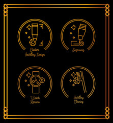 Luxury jewelry set of icons 