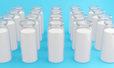 Milk bottle 3DCG illustration image