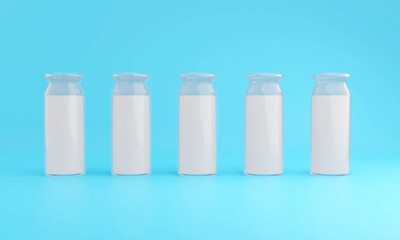 Milk bottle 3DCG illustration image