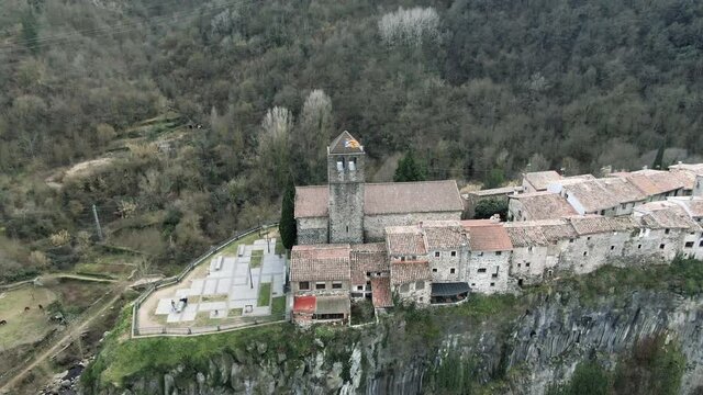 Ancient Church on Mountain in Spain, Catalonia