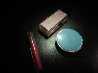 grooming equipment for women isolated on black background