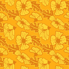 Yellow wildflowers with ornamental leaves
