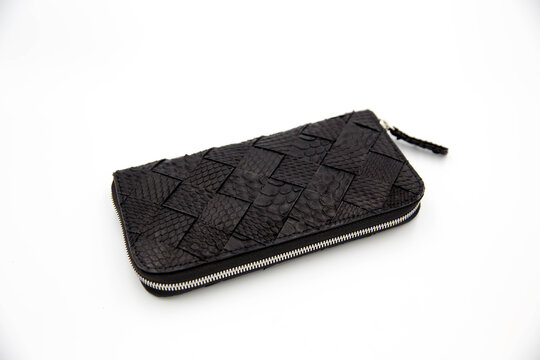 Fashion Snakeskin Wallet Purse Isolated On A White Background