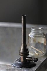 理科実験室のガスバーナー