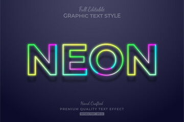 Neon Colorful Gradient Editable Text Effect Font Style