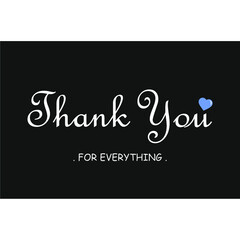 thank you sentence on a black background